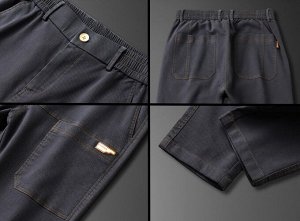 Мужские брюки с накладными карманами, цвет тёмно-коричневый