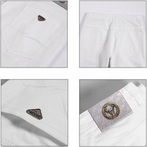 Мужские классические брюки из хлопка, цвет белый