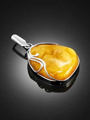 Кулон из натурального цельного янтаря с живописной текстурой «Маньяна»