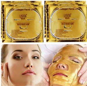 Маска для лица коллагеновая с био-золотом "Crystal Collagen GOLD Powder facial Mask" с омолаживающими свойствами