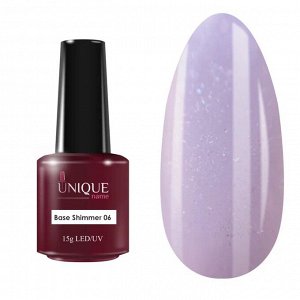 Unique Shimmer камуфлирующая база для маникюра/гель-лака, 15 мл