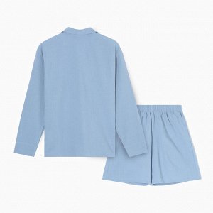 Пижама женская (рубашка и шорты) KAFTAN "Basic", голубой