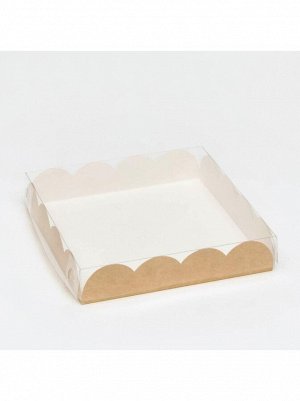 Коробка кондитерская 15 х15 х3 см цвет крафт - для печенья
