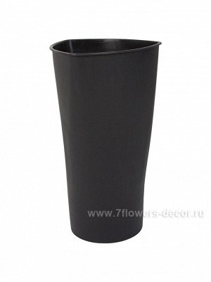 Вазон пластик d25 х43 см Black цвет черный арт 0613-18