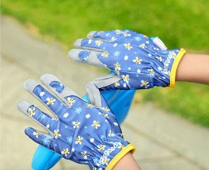 Перчатки спортивные детские, цвет синий/серый, принт "бабочки"