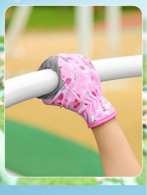 Перчатки спортивные детские, цвет розовый/серый, принт "улитки"
