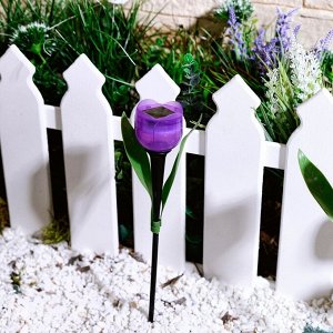 Садовый светильник 30 см на солнечной батарее "Лиловый тюльпан", белый свет, USL-C-453/PT305 PURPLE TULIP