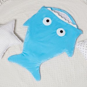 Одеяло-конверт для детей Крошка Я "Акула" цвет синий