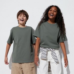 UNIQLO - хлопковая футболка Airism с круглым вырезом - 56 OLIVE