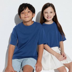 UNIQLO - хлопковая футболка Airism с круглым вырезом - 67 BLUE