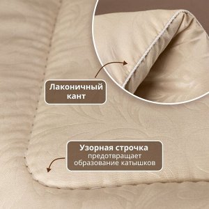 Одеяло 2-спальное, 172х205 см, Овечья шерсть, 400 г/м2, зимнее, чехол микрофибра, кант