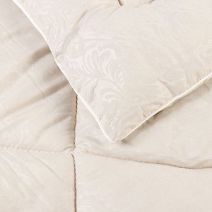 Одеяло 1.5-спальное, 140х205 см, Овечья шерсть, 400 г/м2, зимнее, чехол микрофибра, кант, Selena