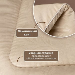 Одеяло 1.5-спальное, 140х205 см, Овечья шерсть, 400 г/м2, зимнее, чехол микрофибра, кант, Selena