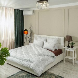 Одеяло 2-спальное, 172х205 см, Лебяжий искусственный пух, 350 г/м2, зимнее, чехол полиэстер, кант, S