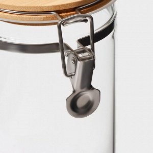 Банка для сыпучих продуктов Bella Tenero «Эко», 1.3 л, 10*22 см, с бугельным замком, стекло, прозрачная