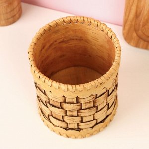 Туес «Велюр», плетеный, 8*8*12 см, береста