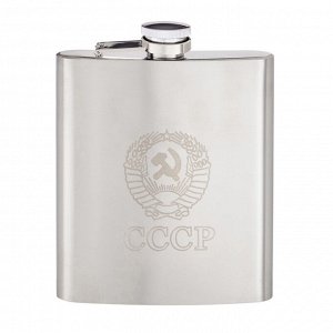 Фляжка для алкоголя и воды "СССР", нержавеющая сталь, чехол, подарочная, 540 мл