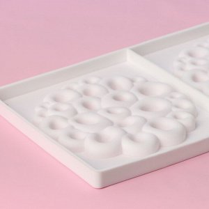 Форма для муссовых десертов и выпечки двойная Доляна «Коралл», силикон, 30x17,5 см, цвет белый