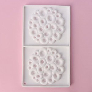 Форма для муссовых десертов и выпечки двойная Доляна «Коралл», силикон, 30x17,5 см, цвет белый