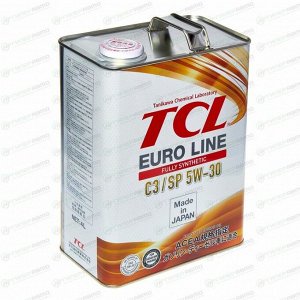 Масло моторное TCL Euro Line 5w30, синтетическое, API SP, ACEA C3, для бензинового двигателя, 4л, арт. E0040530C3