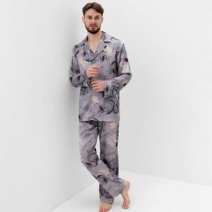 Пижама мужская (рубашка и брюки) KAFTAN "Дракон" размер, серый