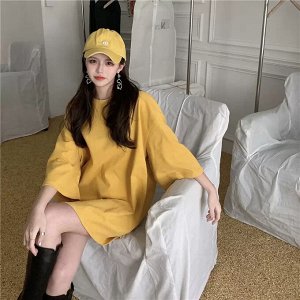 Футболка женская, длинная, хлопок