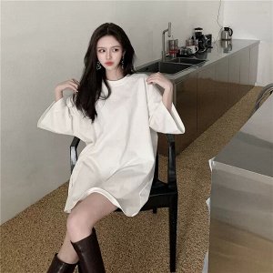 Футболка женская, длинная, хлопок