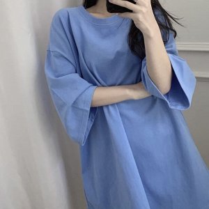 Футболка женская, длинная, хлопок