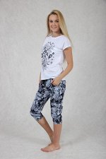 Костюм женский летний с цветамиТК883Б