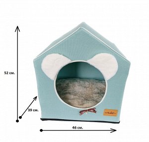 Домик для кошек каркасный с подушкой. 52х46х39см