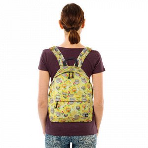 Рюкзак BRAUBERG универсальный, сити-формат, желтый, Совушки