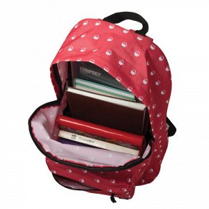Рюкзак BRAUBERG универсальный, сити-формат, красный, Яблоки,