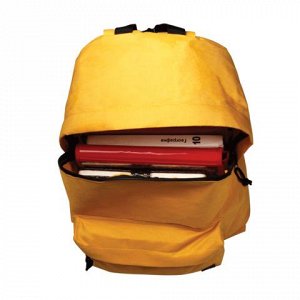 Рюкзак BRAUBERG универсальный, сити-формат, один тон, желтый