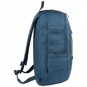 Рюкзак BRAUBERG универсальный, сити-формат, синий, с желтой