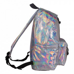 Рюкзак BRAUBERG универсальный, сити-формат, цвет серебро, Ви