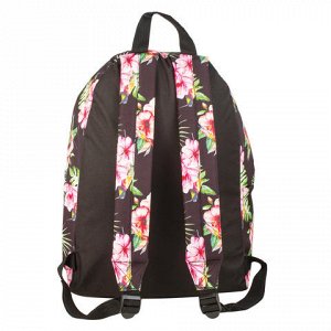 Рюкзак BRAUBERG универсальный, сити-формат, черный, Цветы, 2