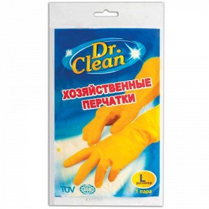 Перчатки хоз.латексные DR.CLEAN (Доктор Клин), без х/б напыл