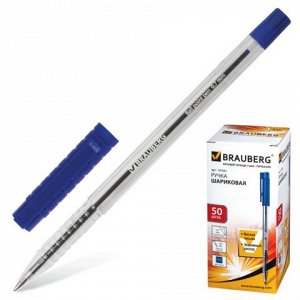 Ручка шариковая BRAUBERG Flash, корпус прозрачный, узел 0,7м