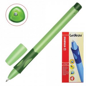 Ручка шариковая STABILO LeftRight, для правшей, корп.зеленый