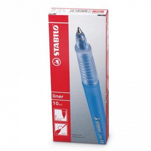Ручка шариковая STABILO Liner, корпус красный, узел 0,7мм, л