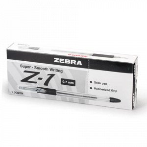 Ручка шариковая ZEBRA Z-1, корпус прозрачный, узел 0,7мм, ли
