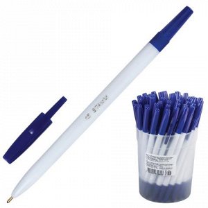 Ручка шариковая СТАММ 049, корпус белый, узел 1,2мм, линия п