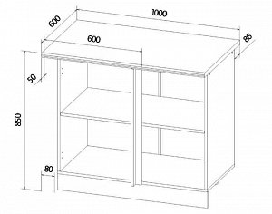 Стол угловой 1000