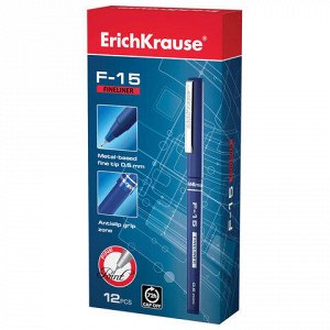 Ручка капиллярная ERICH KRAUSE F-15, корпус синий, толщина п