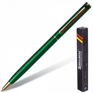 Ручка бизнес-класса шариковая BRAUBERG Slim Green, корпус зе