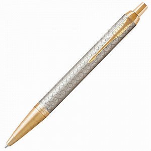 Ручка подарочная шариковая PARKER IM Premium Warm Silver GT,