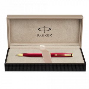 Ручка подарочная шариковая PARKER Sonnet Lacquer Red GT, кра