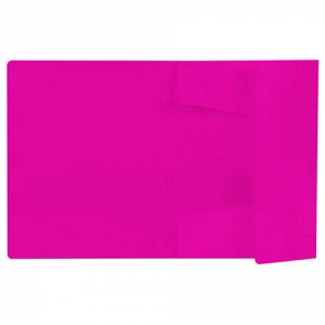 Папка на резинках BRAUBERG "Neon", неоновая розовая, до 300