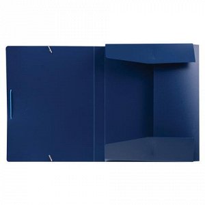 Папка-короб на резинках BRAUBERG 30мм, синяя, 0,7мм, 224161