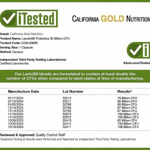 California Gold Nutrition, LactoBif 30 пробиотиков, 30 млрд КОЕ, 60 растительных капсул